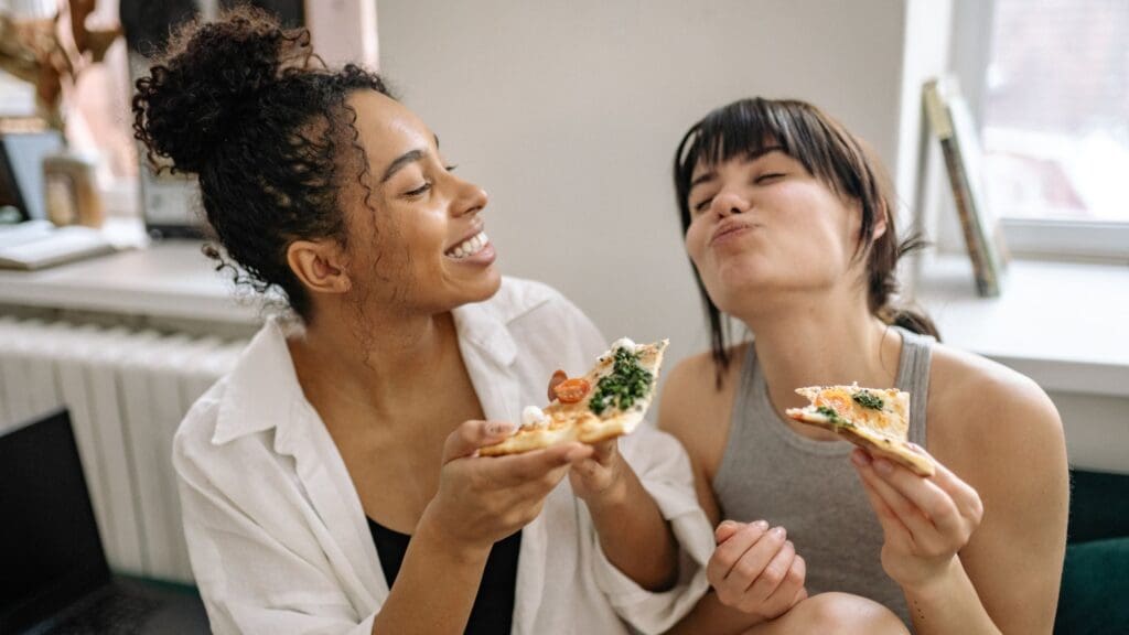 eating disorder dietitian enjoying pizza